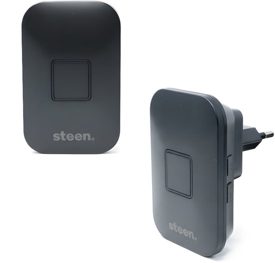 STEEN® Draadloze Deurbel Set - Deurbellen met 1 drukker en 1 Ontvanger - 5 Volume­standen (25–85 dB) - IP44 Waterdicht - Bereik 300m - Inclusief Batterij & Montage­materiaal - Plug & Play — afbeelding 2
