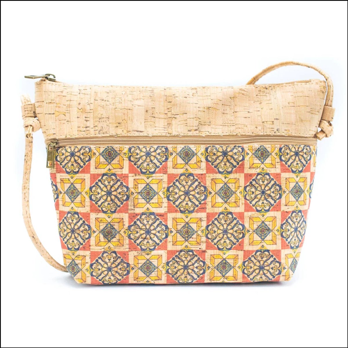 green-goose® Crossbody Handtas | Vegan | Peta Approved | 100% Natuurlijk Kurk | Blauw en Rood