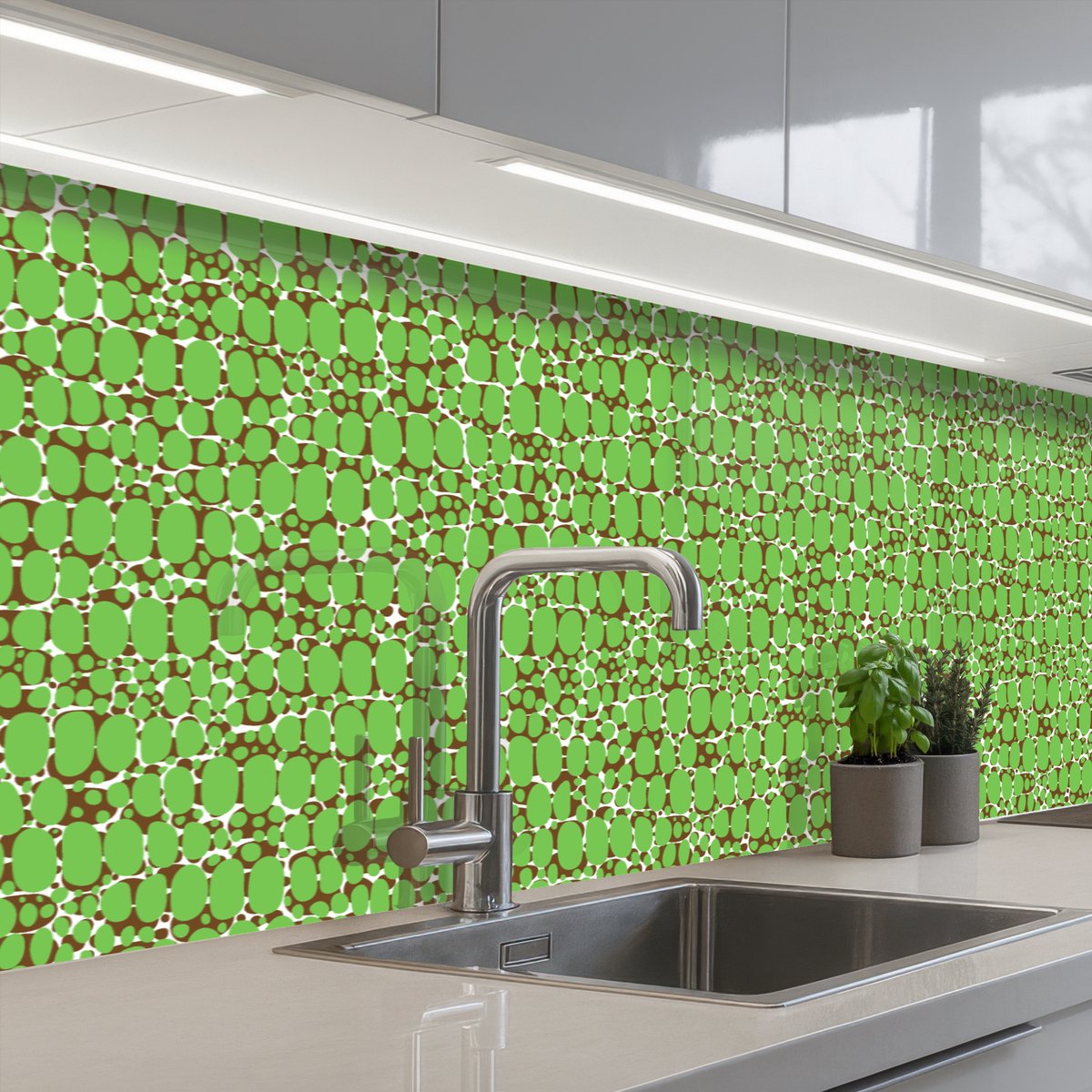 Keuken achterwand 250x80 cm - Spatscherm zelfklevend Krokodil - Structuur - Patronen - Groen - Muurbeschermer - Spatwand fornuis
