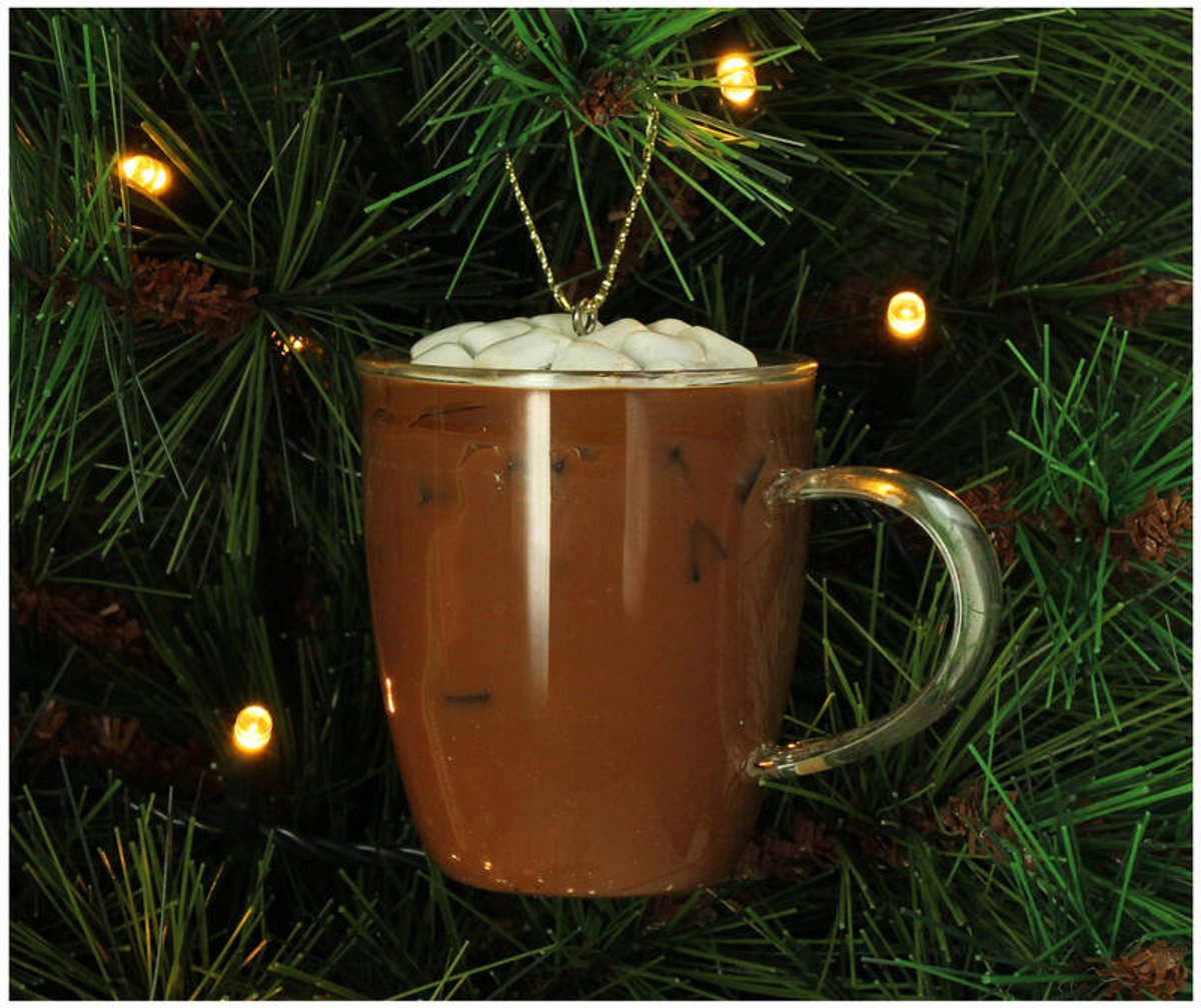 HD Collection glazen kerst ornament chocolademelk 7cm bruin