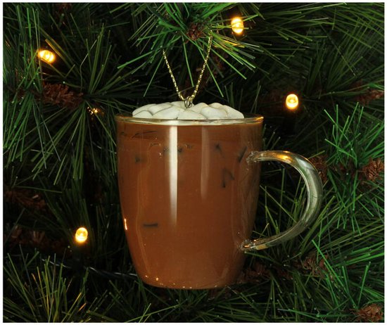 HD Collection glazen kerst ornament chocolademelk 7cm bruin