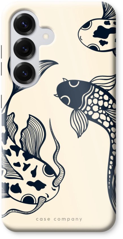 Étui Case Company® - Compatible avec Samsung Galaxy S25 - Noir Koi - Étui robuste - Protection maximale sur tous les côtés et les bords de l'écran