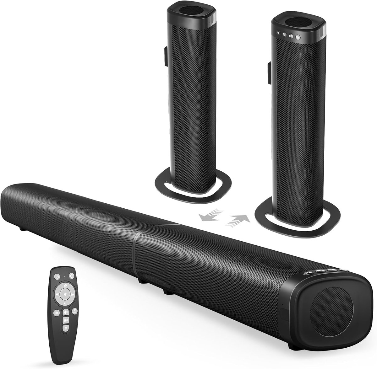 100W Soundbar voor Smart TV met Bluetooth 5.3 en Afneembare Torenluidsprekers - Home Cinema Surround Sound