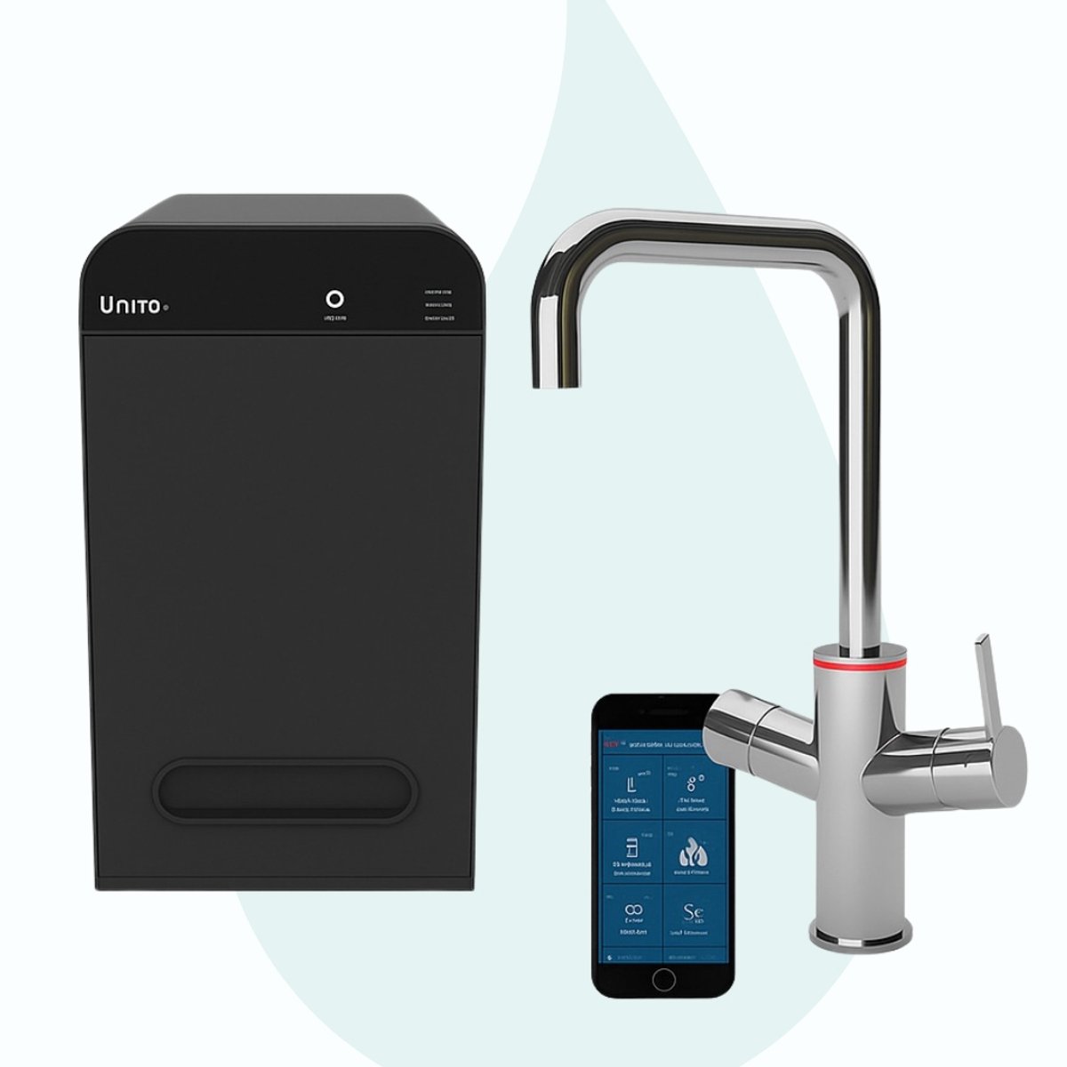 Unito - Infinity - kokend water kraan - Met boiler - 6-in-1 - Universe Haaks - RVS