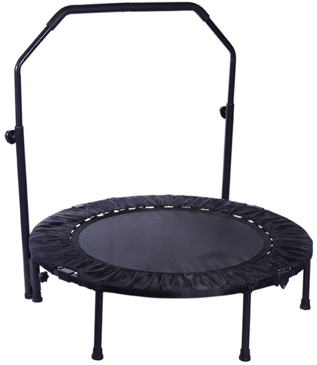 Livista Fitness Trampoline – Ø122 cm – Verstelbare Handgreep – Antislip Zuignappen – Krachtige Veren – Max. 200 kg – Voor Binnen & Buiten – Zwart van Livista