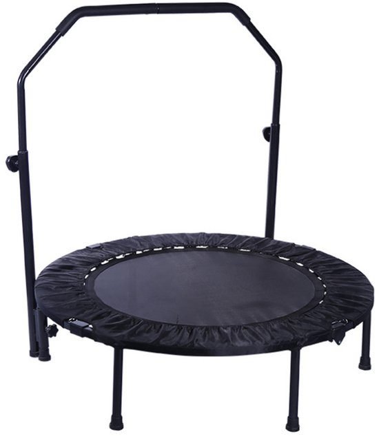 Livista Fitness Trampoline – Ø122 cm – Verstelbare Handgreep – Antislip Zuignappen – Krachtige Veren – Max. 150 kg – Voor Binnen & Buiten – Zwart