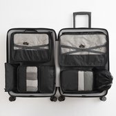 Evooni- Luxe Packing Cubes set - Uitgebreide 7 delige set - Kleding organizer voor koffer en backpack - Bagage Organizers voor Kleding - Ondergoed - Schoenen - Elektronica - Waszak - Zwart