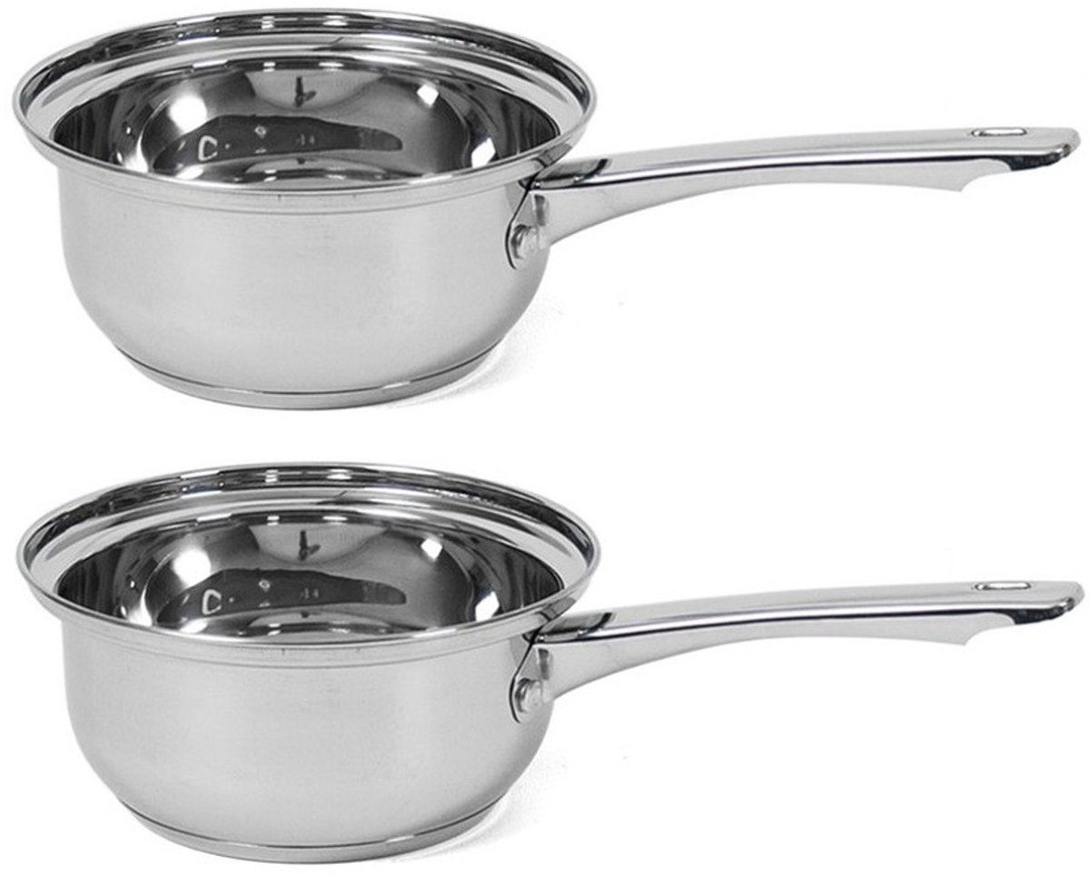 Gerimport Steelpan Manhatten - 2x - D16 cm - 2L - sauspan/juspan - verschillende warmebronnen