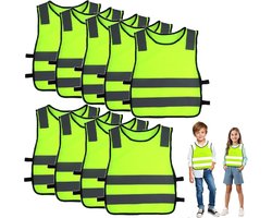 9-pack kinderveiligheidsvesten - Kinderveiligheidsvesten - Reflecterende vesten - Verkeersveiligheid - Jongens en meisjes - Kinderveiligheidsvesten