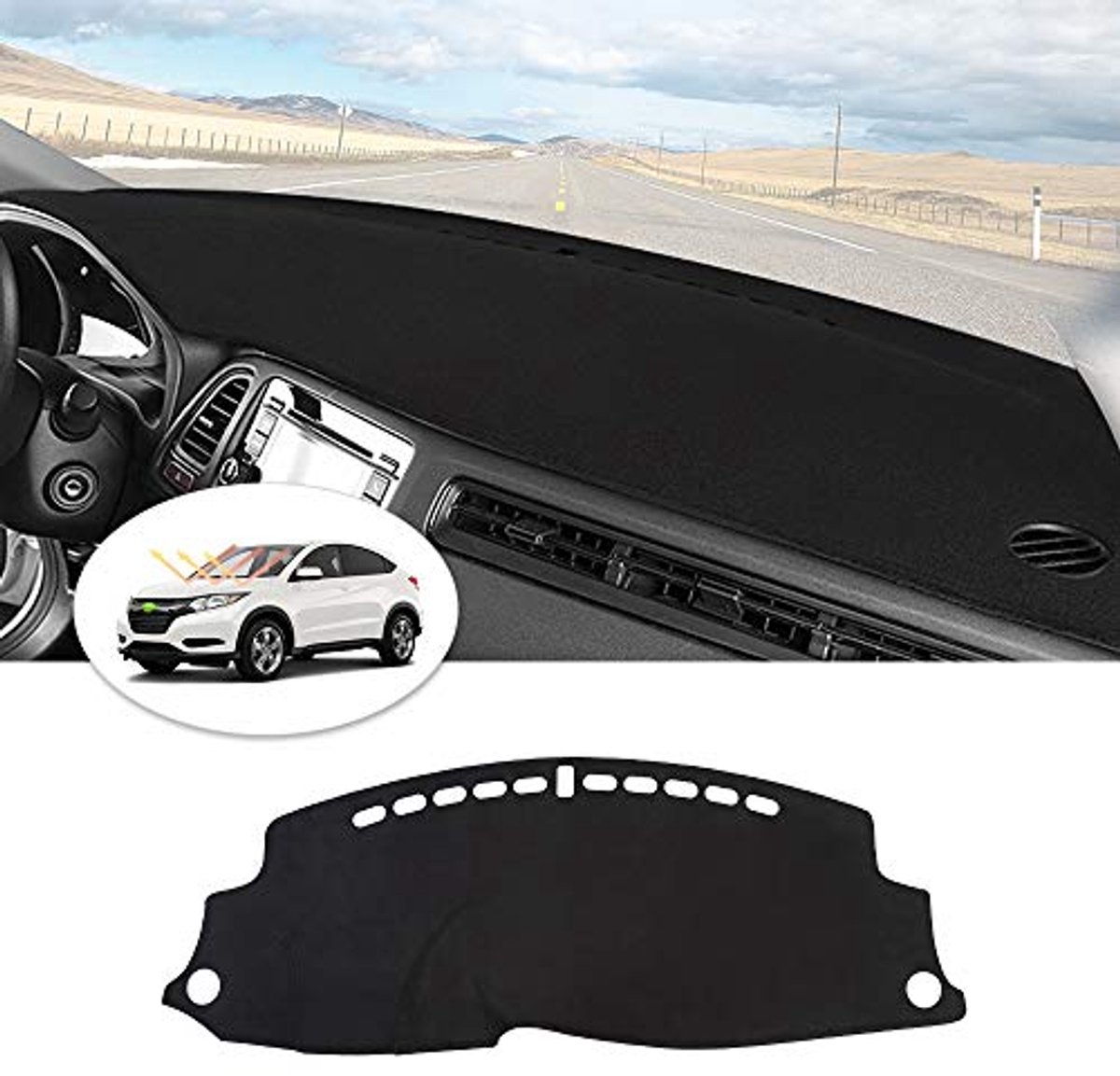 Dashboard Cover Mat voor Honda HR-V 2016-2022 - Antislip Flanel Bescherming