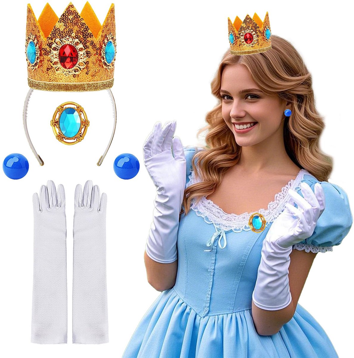 Volwassen Prinses Anna Elsa Kostuum Kerst Cos Fancy Dress Outfit Volwassen Prinses Anna Elsa Kostuum Kerst Cos Fancy Dress Outfit