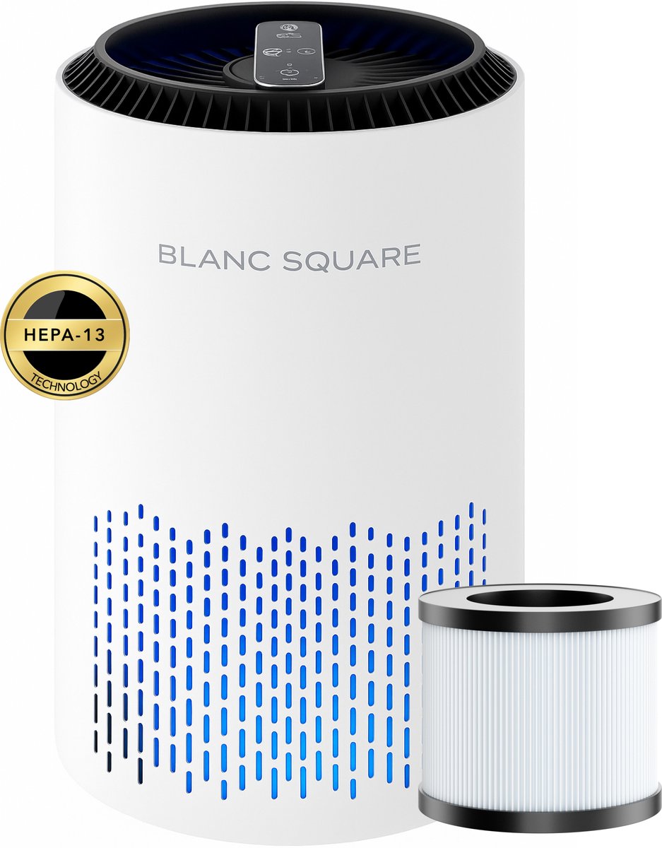 Luchtreiniger BS® Air purifier inclusief Aroma diffuser - Vervangbaar HEPA13 filter + koolstoffilter - Werkt 999% tegen huisstofmijt hooikoorts allergie stof en rookgeuren - 3 automatische standen + slaapstand - Energie zuinig