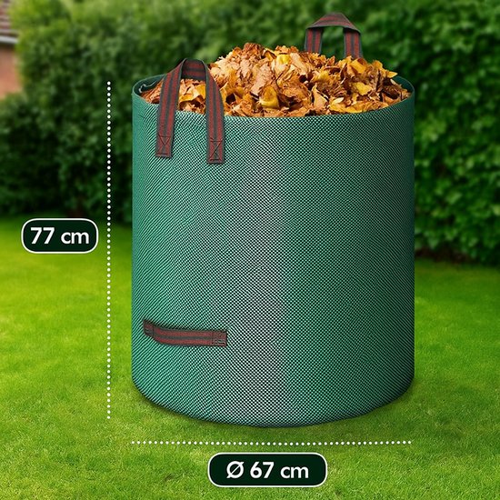 Tuinafvalzak - Set van 2 - 2x 280 liter - Tuinafvalzakken opvouwbaar - Tuinzak - Tuinafvalemmer - 77 x 67 cm - Groen van Merkloos	 — afbeelding 5