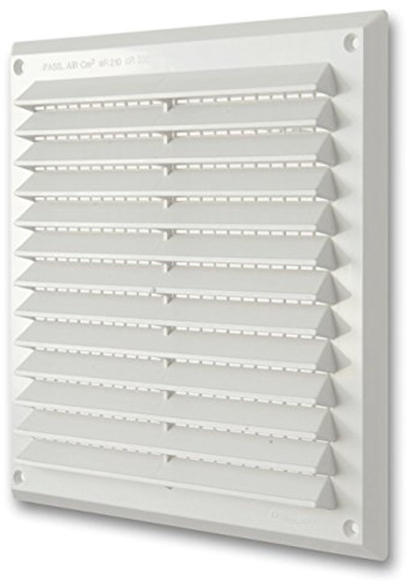 Vierkant Ventilatierooster voor Insectennet 227x227 mm - Kunststof