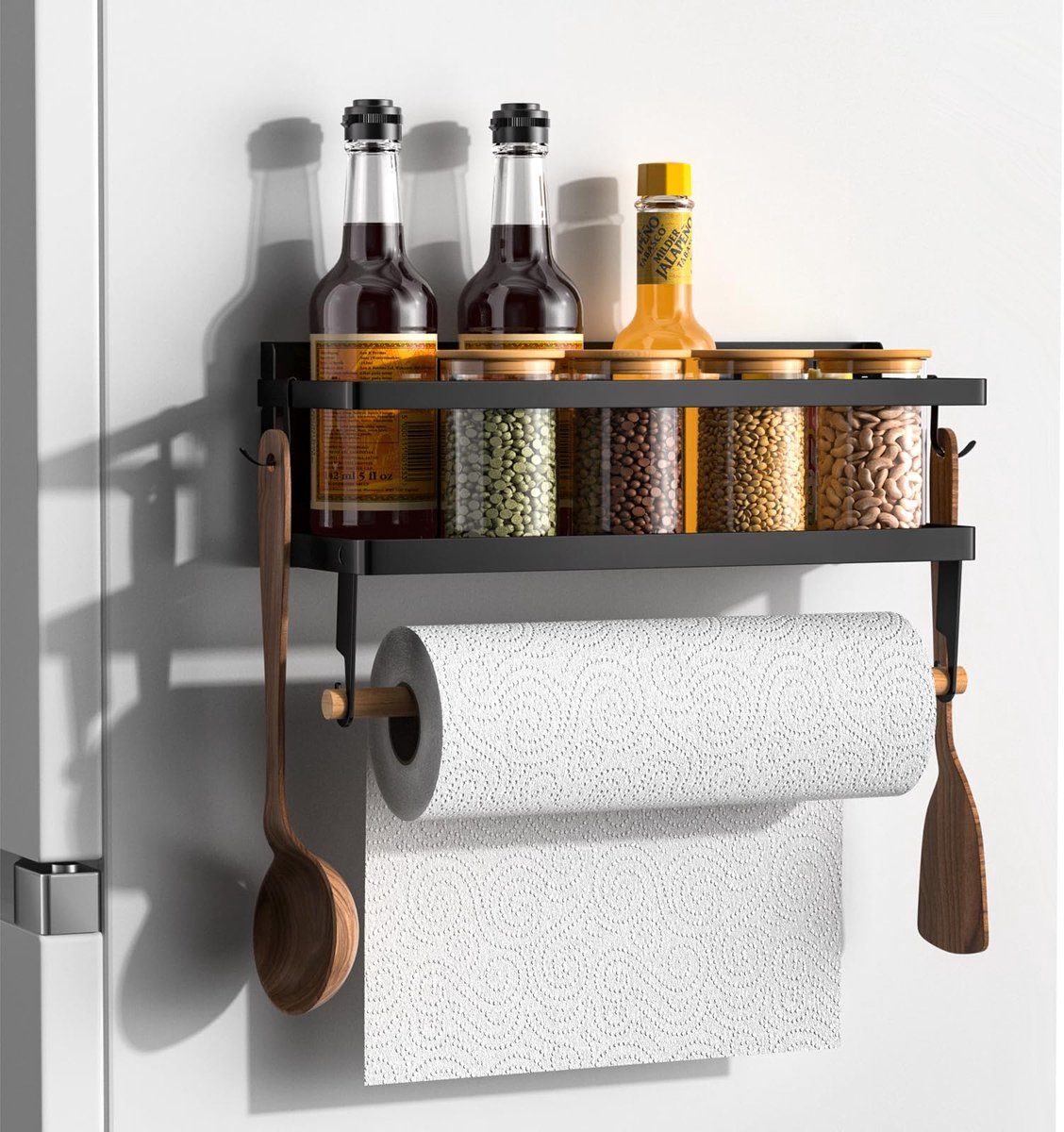 Ibenzoa® Ruimtebesparend wandgemonteerd kruidenrek met magnetische bevestiging