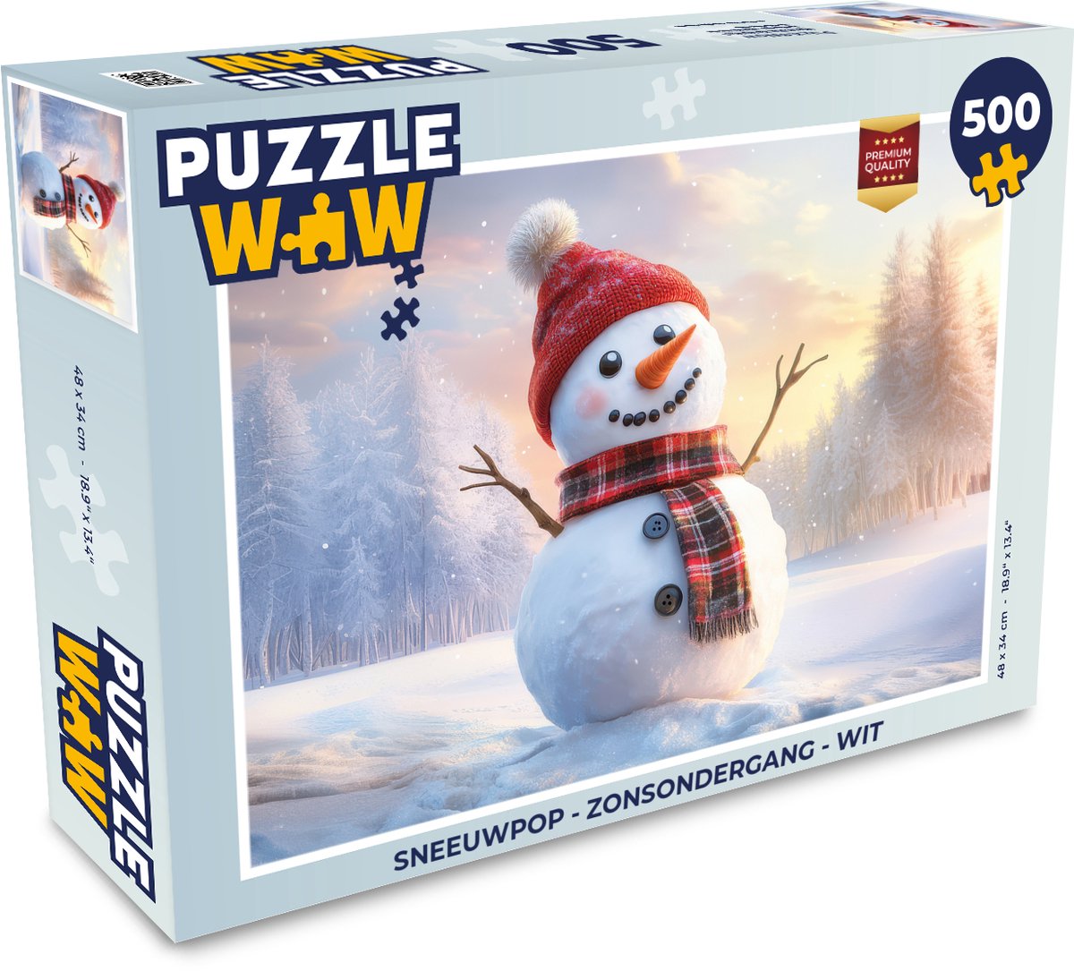 Sneeuwpop - Zonsondergang - Wit