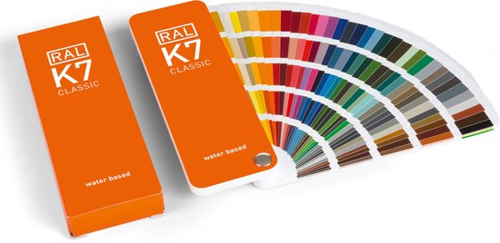 Éventail de couleurs RAL K7 CLASSIC, à base d'eau, avec un éventail de centaines de couleurs.