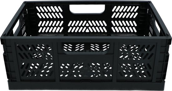 Dresco Fietskrat - Compact inklapbaar - Voor voordrager/bakkersrek of bagagedrager -17 Liter - 43x29x16 cm - Geperforeerde bodem van Dresco — afbeelding 5