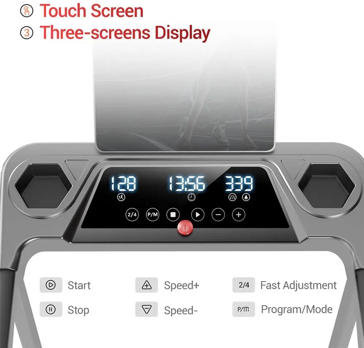 Afbeelding 2 van Deniva - Loopband Inklapbaar - 1-12km/u - Walking Pad 3 PK - 1-12 graden helling - Loopbanden - Fitness - Opvouwbaar - Voor Thuis