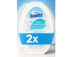 At Home Scents - Luchtverfrisser - 2x150gr - Gel - Fresh Cotton Linen