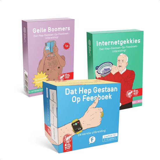 3 UITBREIDINGEN | Internetgekkies + Geile Boomers + De Eerste Uitbreiding | DAT HEP GESTAAN OP FEESBOEK | UITBREIDINGEN