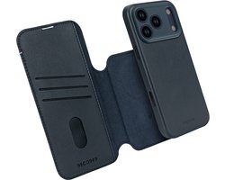 DECODED 2-in-1 Leren Detachable Wallet Hoesje Geschikt voor iPhone 17 Pro - Magnetisch Afneembaar - met Pasjeshouder - Premium ECCO Leer - Geschikt voor MagSafe - Navy Blauw