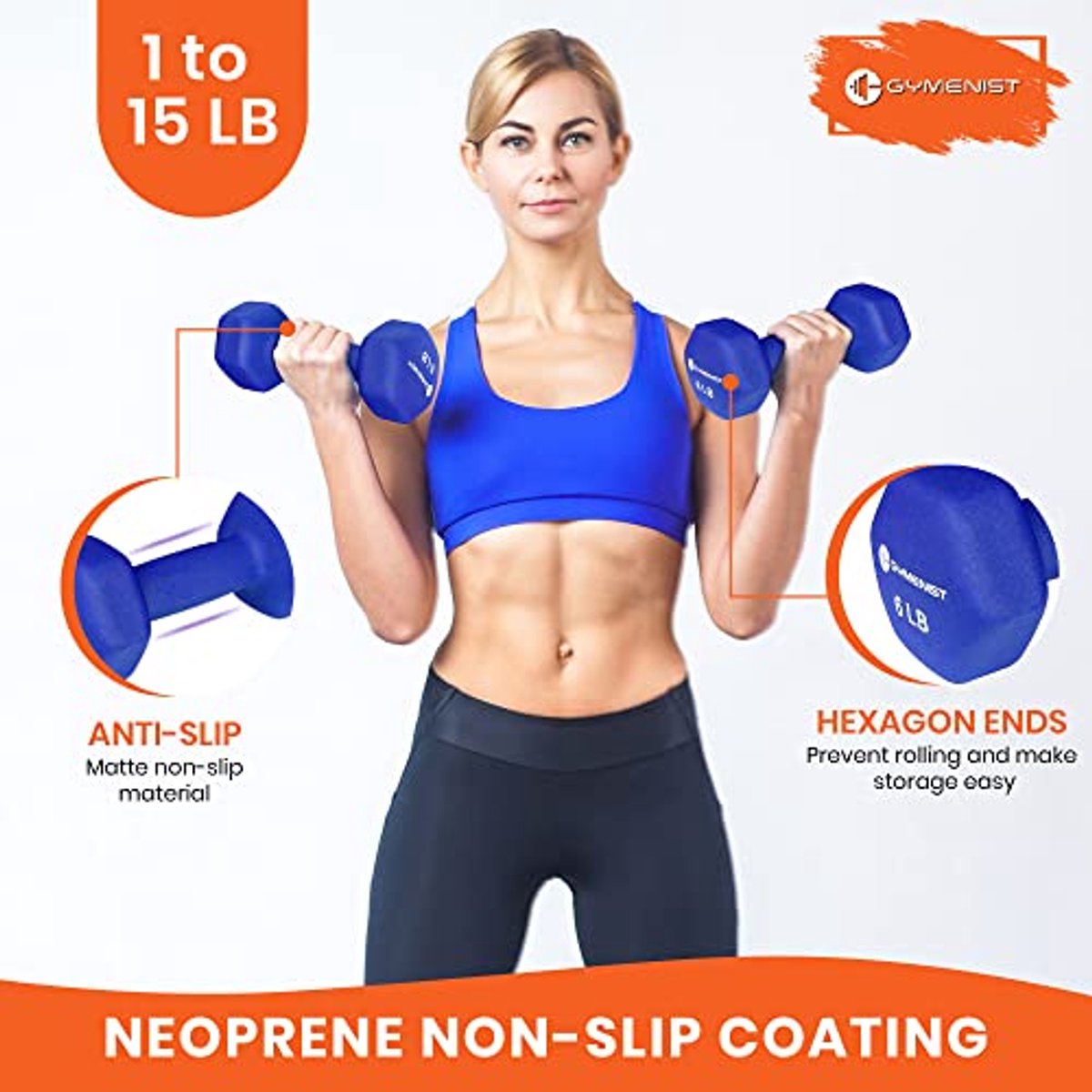 Set van 2 Halters met Zachte, Antislip Grip - Neopreen Bescherming (1 LB)