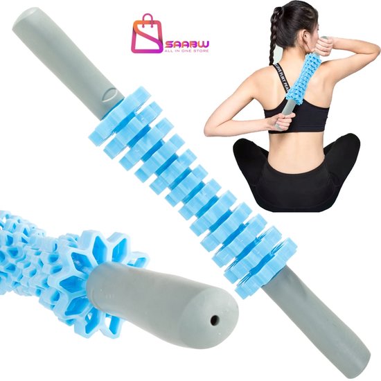 360° Roterende Massage Roller – Spierroller met 12 Massagekoppen – Spierontspanner voor Lichaam & Benen – foam roller – 36878