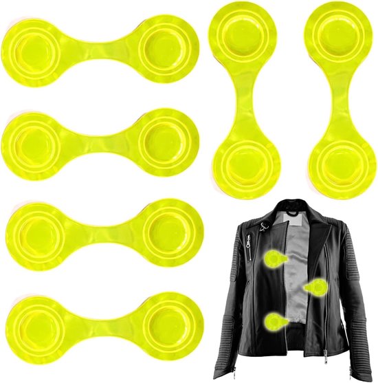 Sander Shop Réflecteurs magnétiques 6 pièces, aimants réfléchissants, clips réflecteurs, cintres, pour une visibilité maximale, réflecteur de sécurité pour sacs à dos, vestes, jogging, vélos (vert)