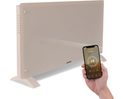 VONROC Luxe elektrische kachel - Convectorkachel met glazen paneel – 1250W/2500W- Verwarmt ruimtes…