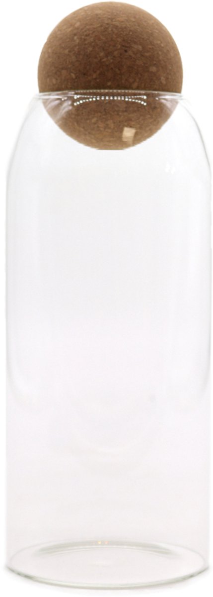 Cottage Kurkballetje Glazen Pot - Helder - 20cm