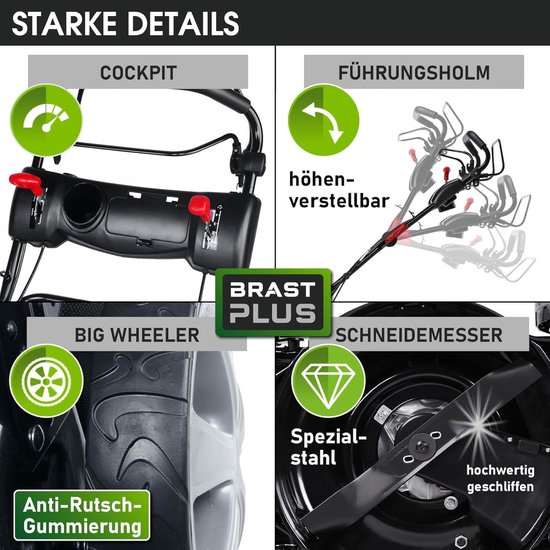 BRAST Benzine Rasenmäher Trike met - Trike Aandrijving | 5,2 kW - Medahomestore — afbeelding 2