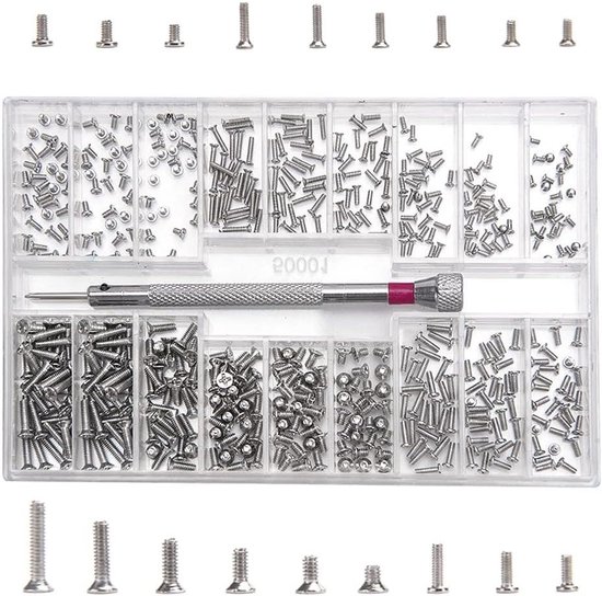 Premium Micro Repair Screw Kit - 500 stuks voor Horloges, Brillen ...