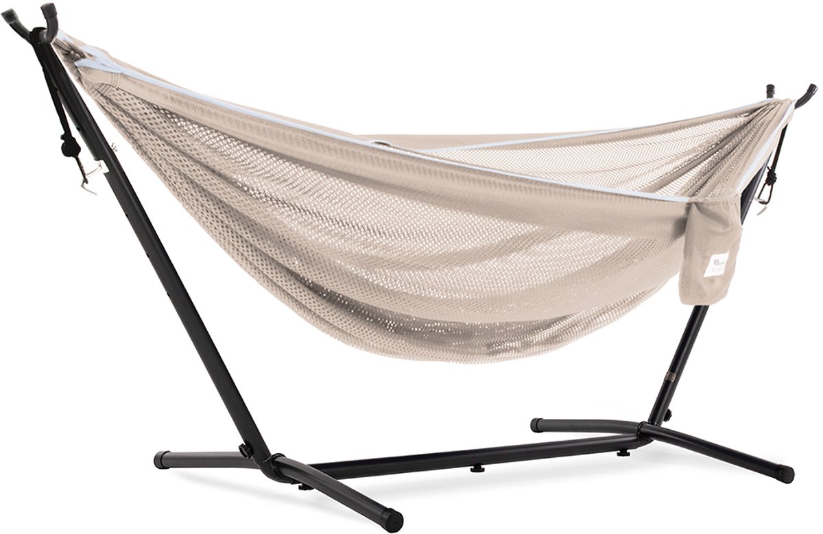 Vivere Mesh Hangmat met standaard (280 CM) - Sand/Sky