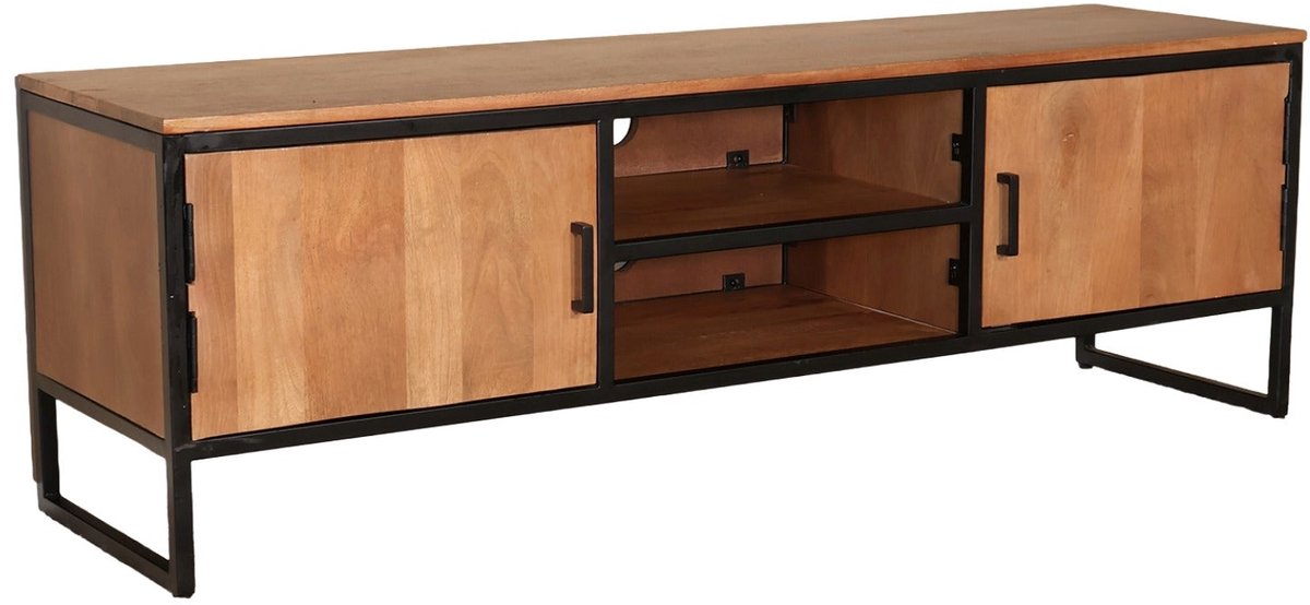 Lizzely Garden & Living TV meubel bruin mangohout 150cm Liv tv kast duurzaam mango massief hout tv-meubel