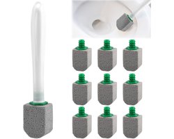 Puimsteen voor WC - 10 stuks puimsteen voor toilet - Vervangbaar - Pumice Stick - Kalkaanslag Verwijderaar - met Handvat