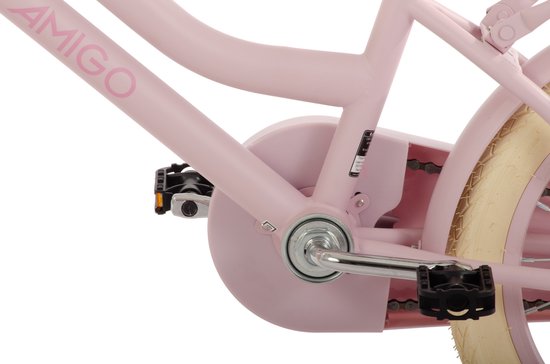 AMIGO Bella Meisjesfiets - Kinderfiets voor Meisjes - 16 Inch 26 cm - Terugtraprem - Roze van AMIGO — afbeelding 4