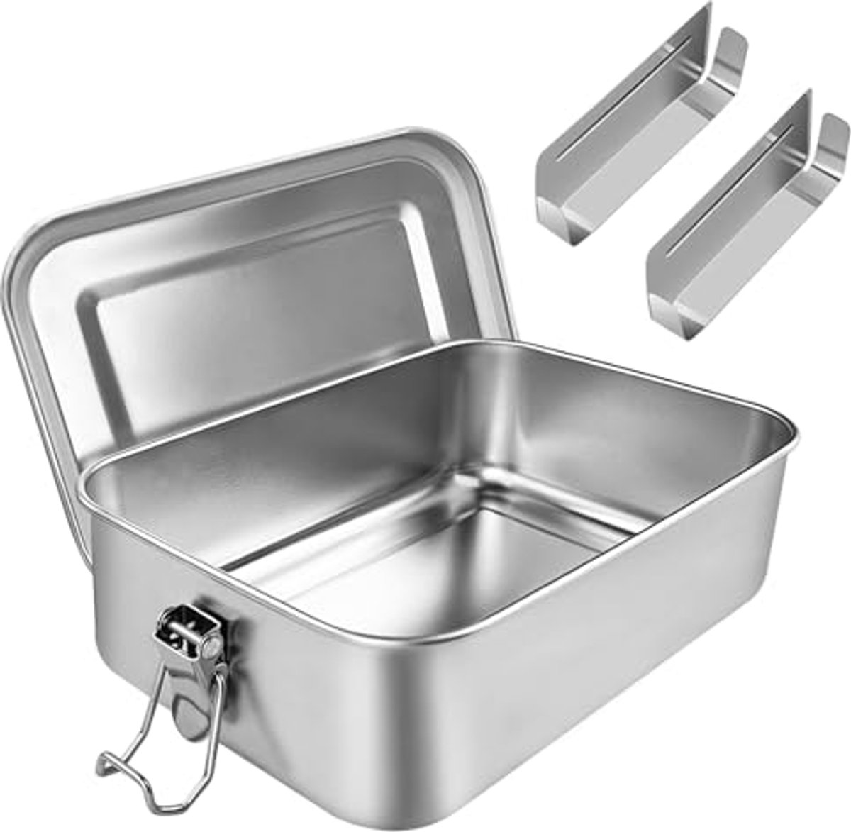 Lunchbox van roestvrij staal 850 ml - waterdicht en lekvrij met scheidingswanden