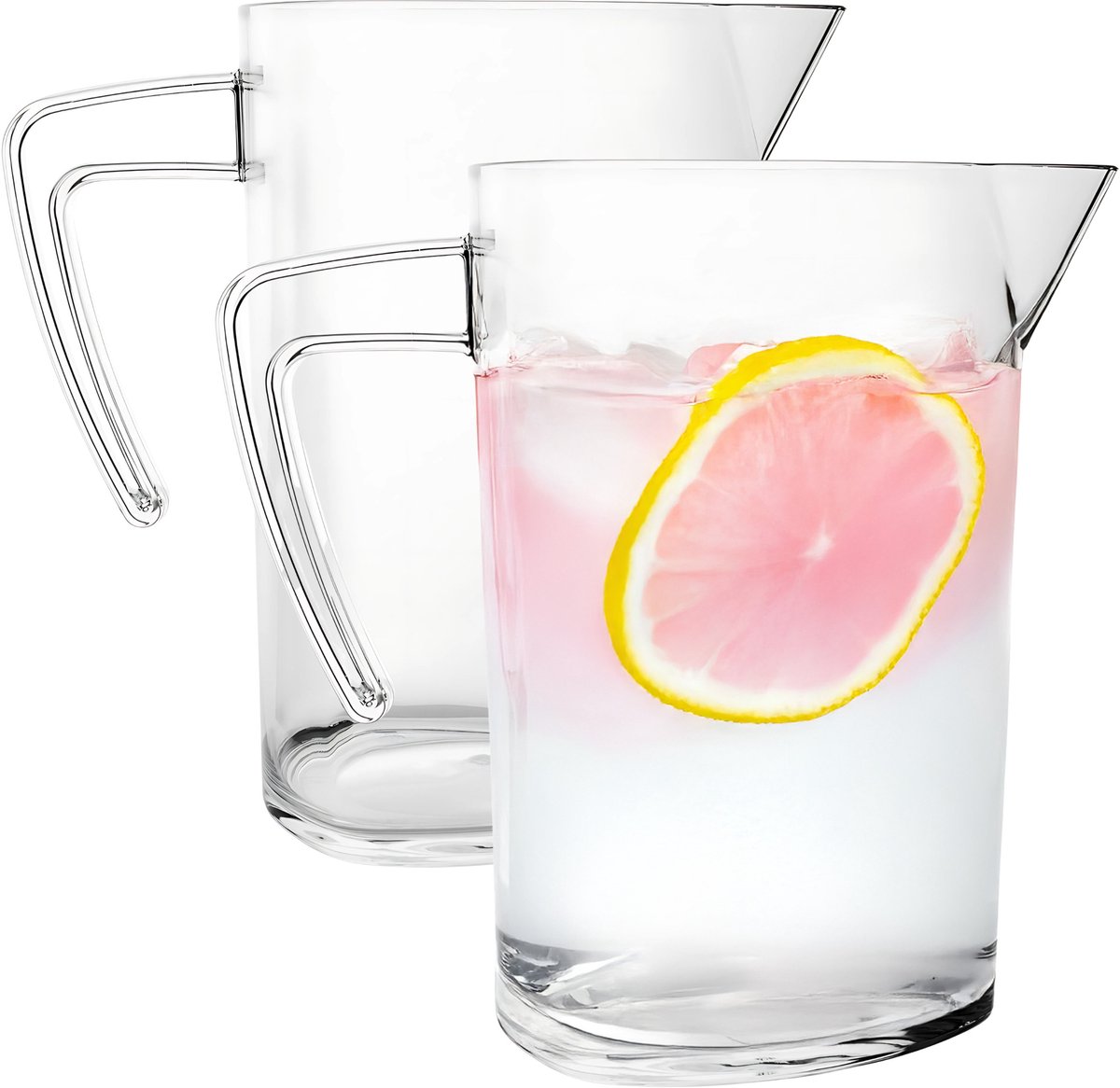 MPDrink waterkan Nice - 2x - transparant - PC kunststof - 1L - limonadekan - schenkkan