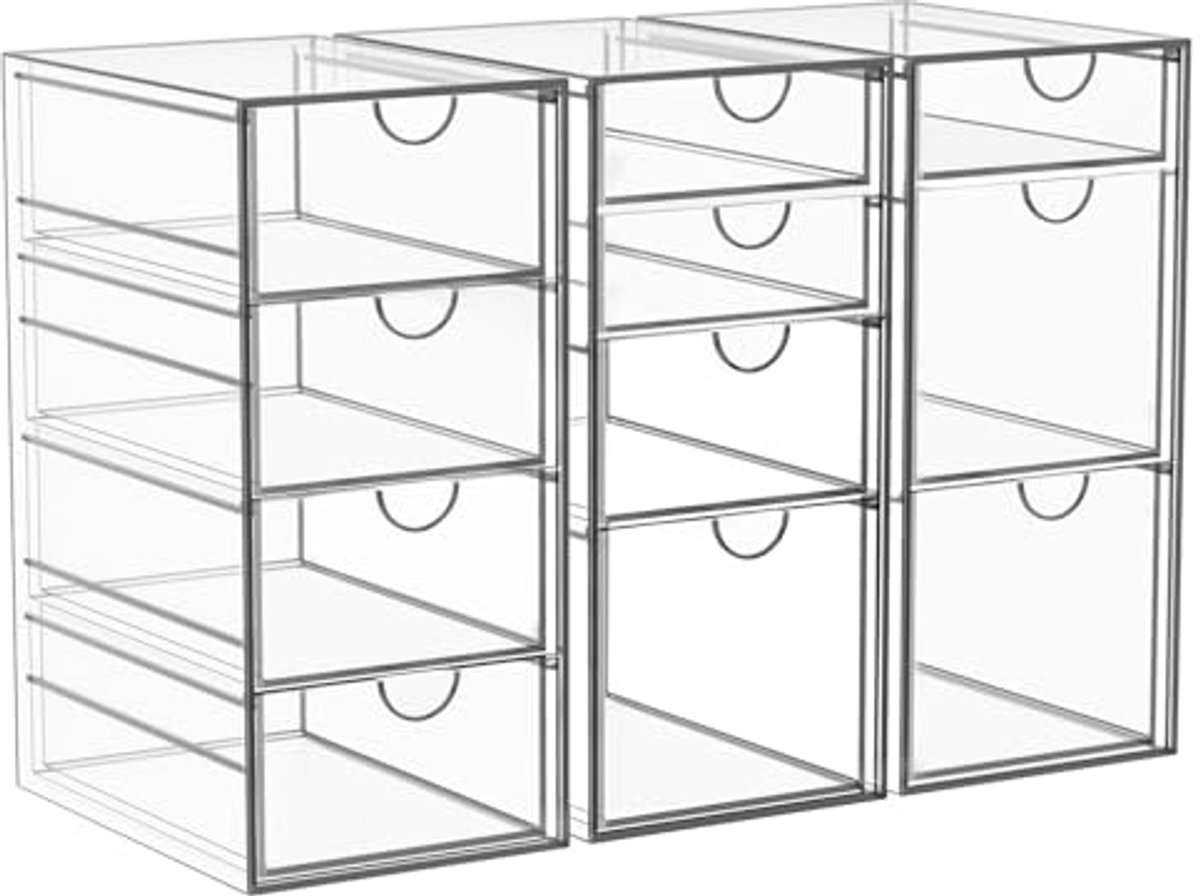 Acryl Make-up Organizer met 11 Laden - Doorzichtige Opberglades voor Cosmetica en Schoonheidsproducten