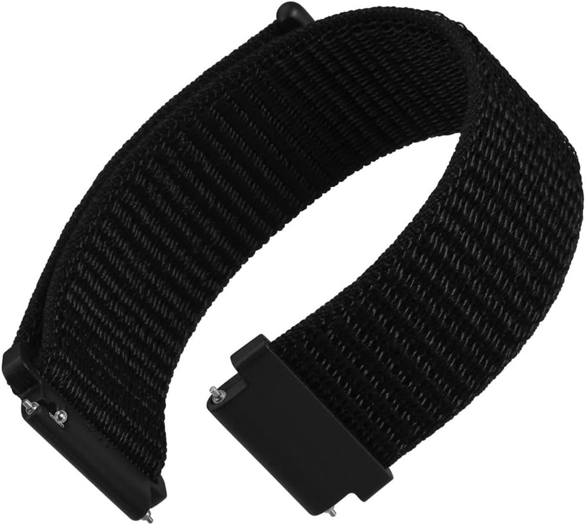 Adjustable Quick Change Nylon Watch Strap for Samsng Fossil Amazfit Sport Bracelet for Men Women 20mm Black S, Black