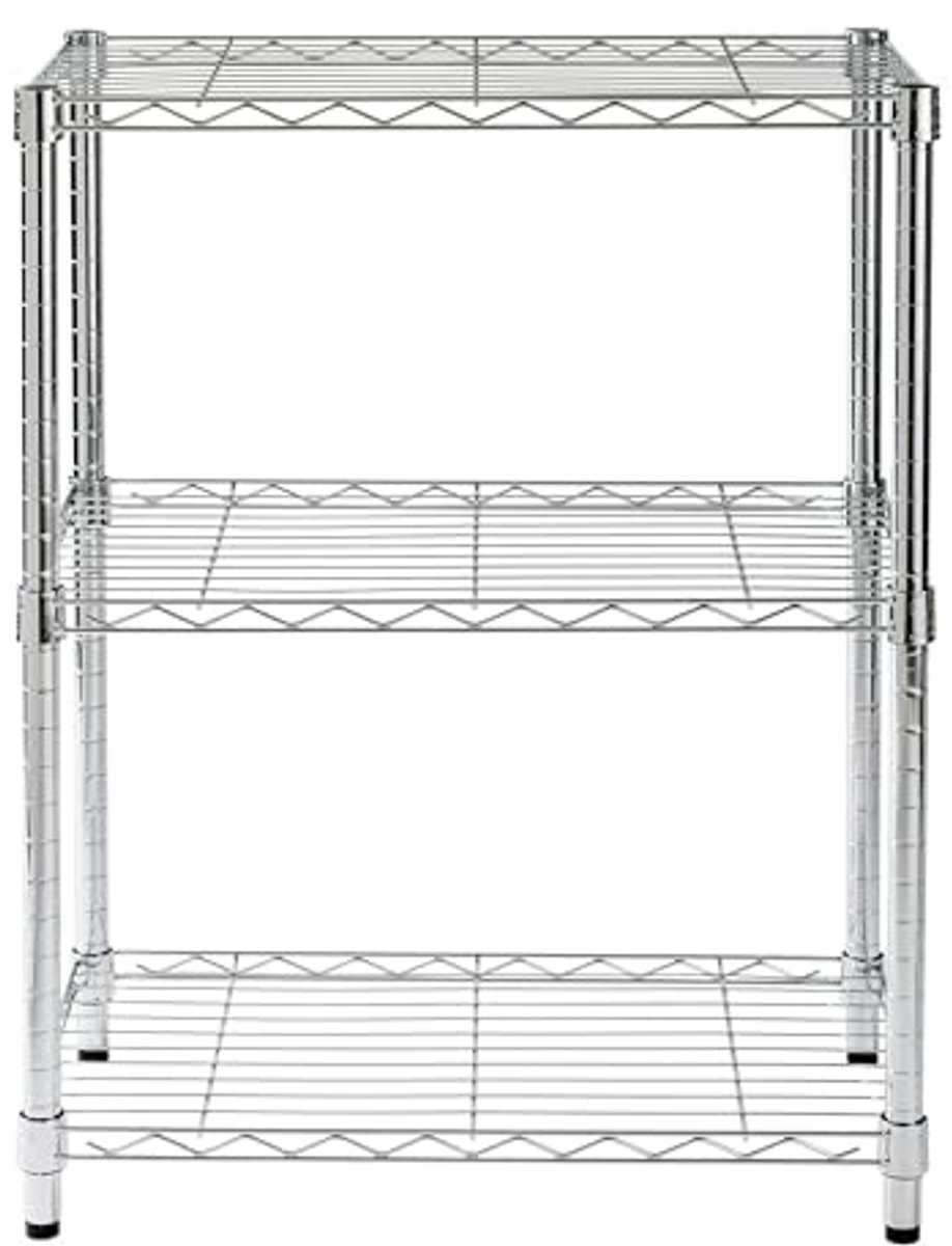 3-Tier Opbergkast Chroom 30 Inch - Duurzaam en Commercieel Kwaliteit