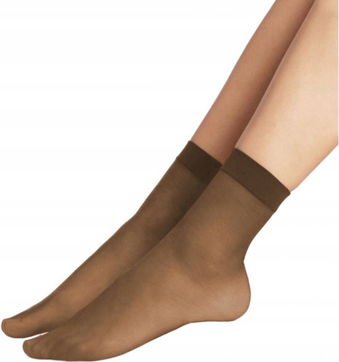 GATTA – Korte Kniekousen Dames – One Size – (2-stuks) – 15 Den – Drukvrije Sokken – Tint Beige