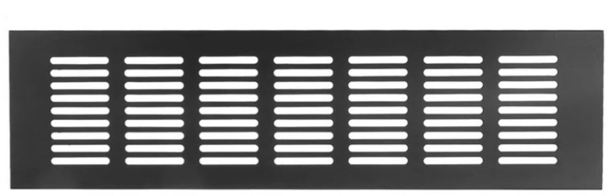 Ventilatierooster voor plinten 500x60 Zwart - ventilatierooster Zwart - Plintrooster - ventilatierooster rechthoekig