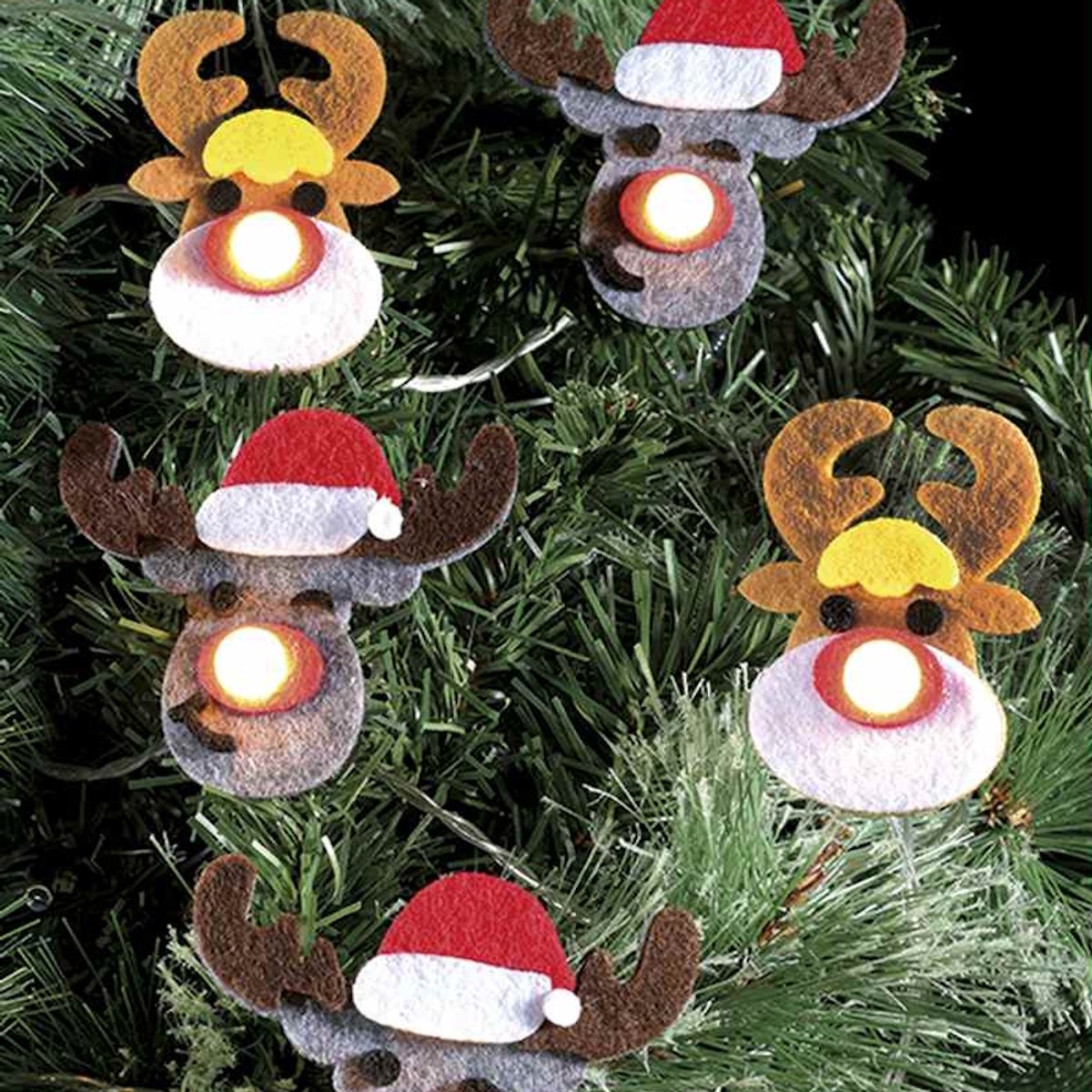 Decoratieve Lichtslinger met Rendieren – met LED-verlichting – 180 cm