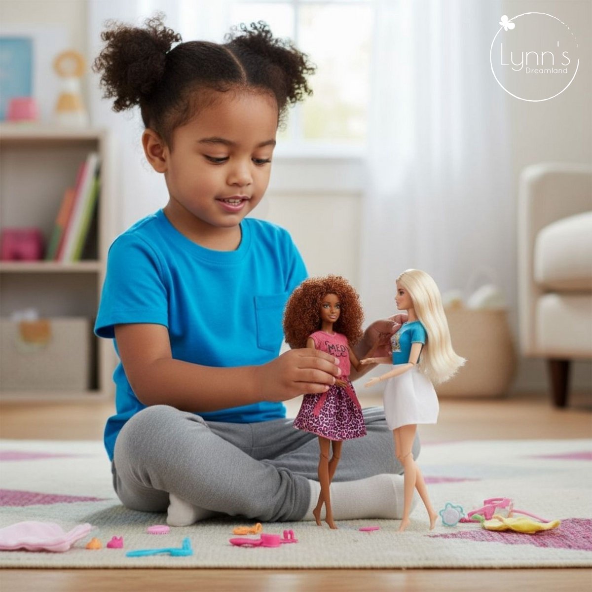 Lynn’s poppenkleertjes - Set ‘Bo’ - Geschikt voor modepop - Set van 5 outfits - Kleding voor modepoppen - Cadeauzakje — afbeelding 2