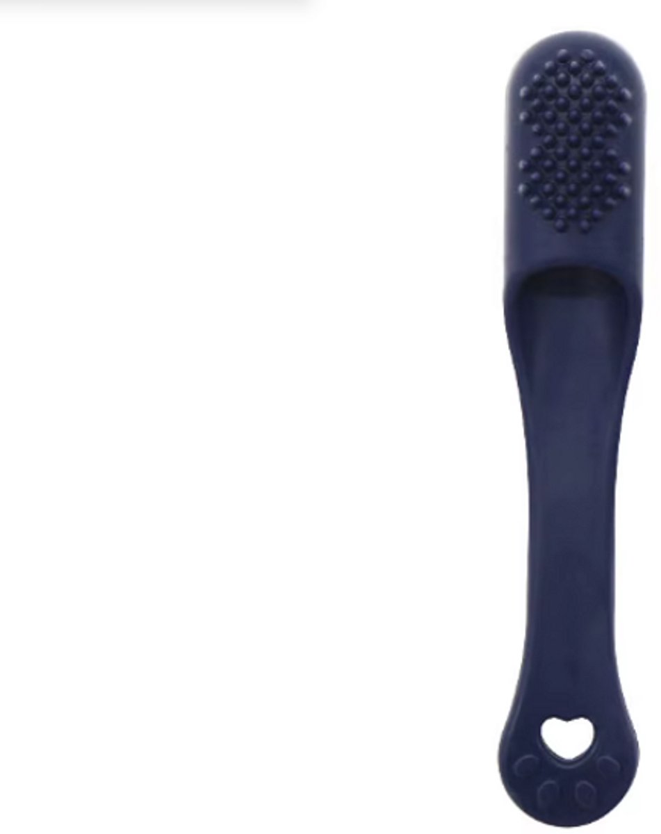 Rieba® Tandenborstel Hond & Kat - Tandenborstel Siliconen - Tanden - Honden - Katten - Tandverzorging - Tand Reinigen - Hondentandenborstel - Marine Blauw