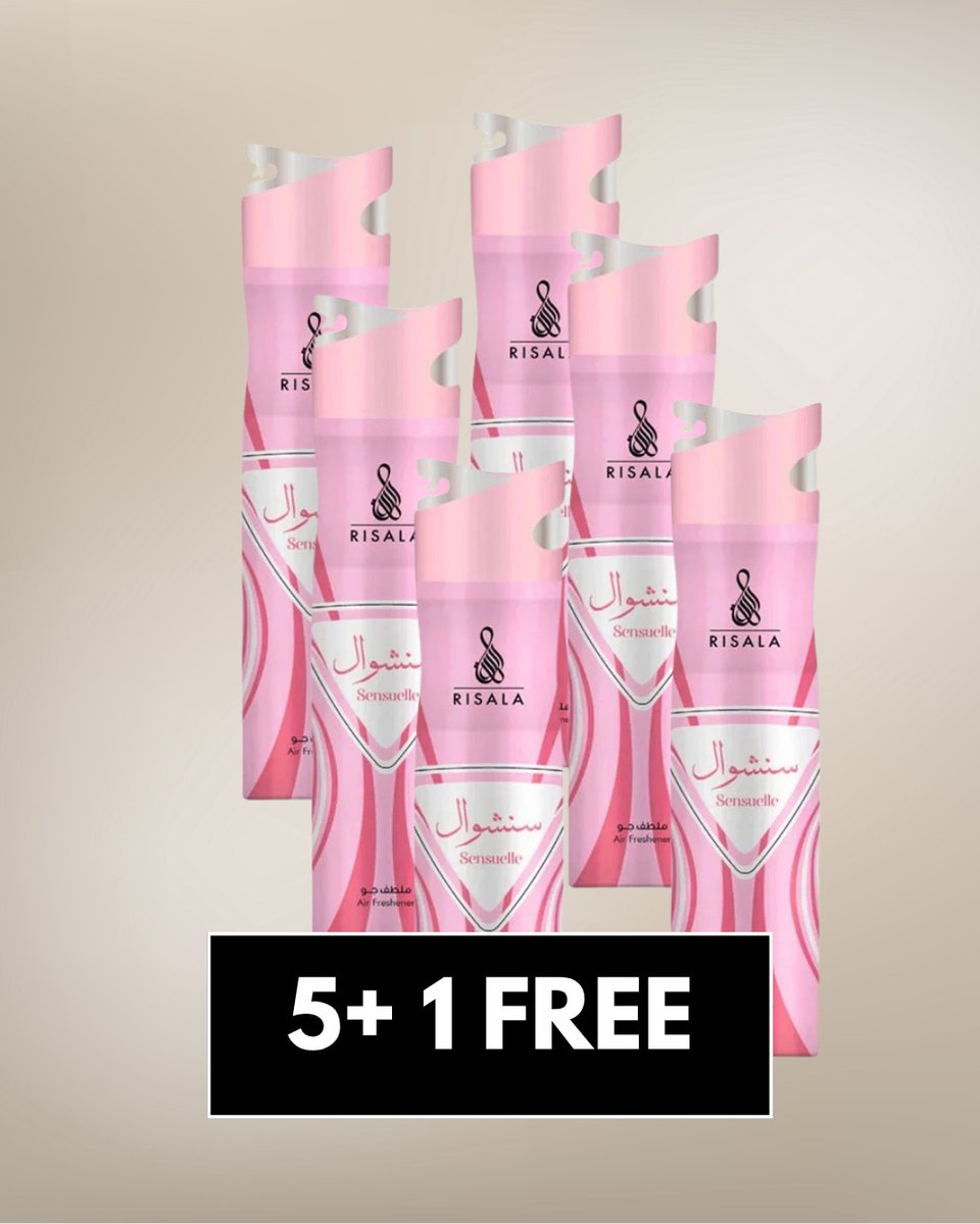 Air Freshener Sensuelle by Risala – 300ml x6 – Long Lasting Arabic Oriental Room Spray from Dubai – Floral, Amber, Musk & Sweet Fragrance