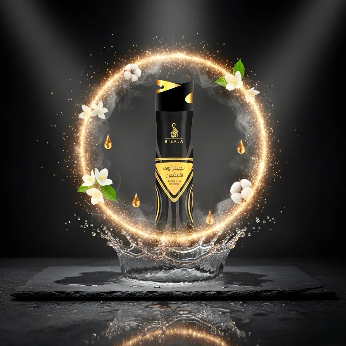 Risala Angels of Heaven Air Freshener – 300ml – Long Lasting Arabic Oriental Room Spray from Dubai – Floral, Powdery, Amber & Musk Fragrance