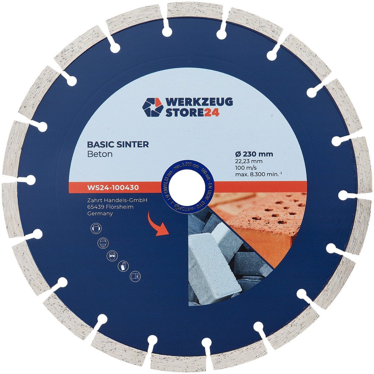 WS24 Diamantdoorslijpschijf Basic Gesinterd beton 230 mm - WS24-1...